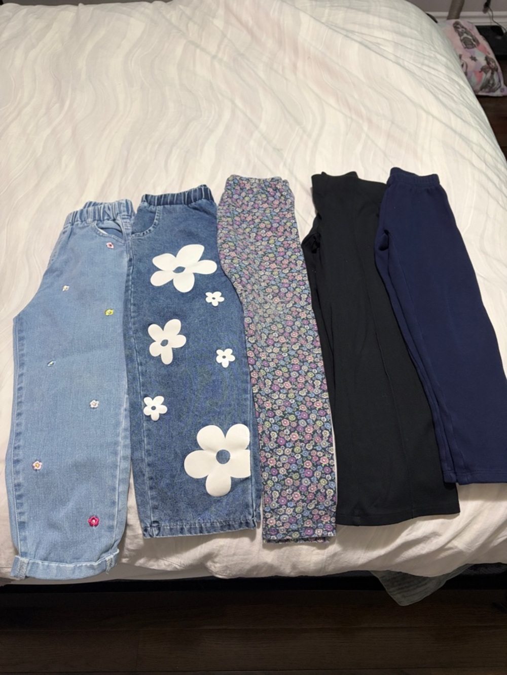 Girls Mixed Pants Lot - Floral, Denim & Solid Colors